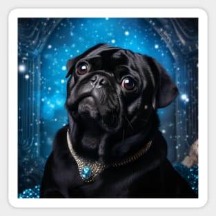 Gleaming Black Pug Sticker